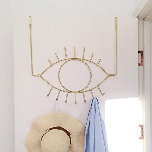PandS Over The Door Hooks Angel Eye Bathroom Hook,7 Hooks Gold Metal Over Door Hanger,Hanging Towels Hat Purses - Sturdy Iron Over The Door Coat Rack in Saudi Arabia