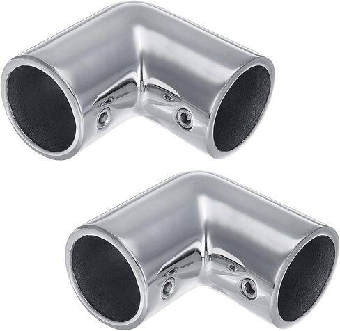 Handrail 2-Way Pipe Fitting Elbow,AICWIOO 90 Degree Pipe Connector 316 Stainless Steel Marine bimini top hardware tube connector Spare Part for 1 inch O.D. Tubing(2 PCS) in Saudi Arabia