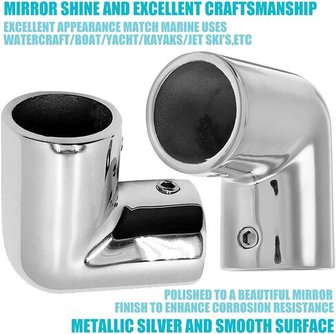 Handrail 2-Way Pipe Fitting Elbow,AICWIOO 90 Degree Pipe Connector 316 Stainless Steel Marine bimini top hardware tube connector Spare Part for 1 inch O.D. Tubing(2 PCS) in Saudi Arabia