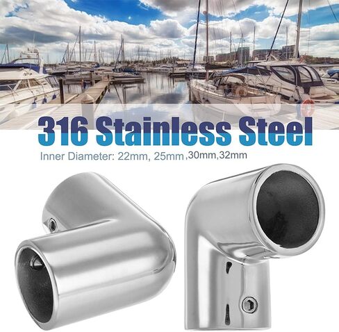 Handrail 2-Way Pipe Fitting Elbow,AICWIOO 90 Degree Pipe Connector 316 Stainless Steel Marine bimini top hardware tube connector Spare Part for 1 inch O.D. Tubing(2 PCS) in Saudi Arabia