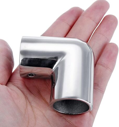 Handrail 2-Way Pipe Fitting Elbow,AICWIOO 90 Degree Pipe Connector 316 Stainless Steel Marine bimini top hardware tube connector Spare Part for 1 inch O.D. Tubing(2 PCS) in Saudi Arabia