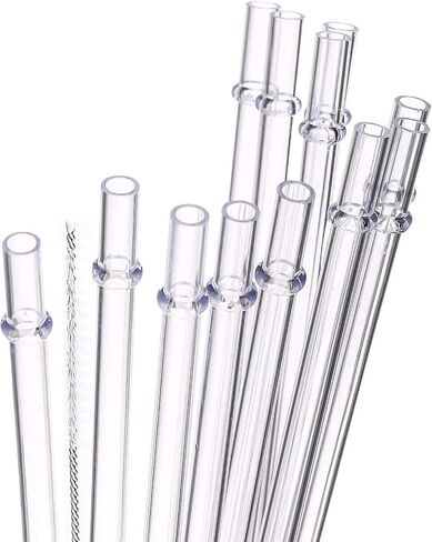 DAKOUFISH 6 Inch 7 Inch 8 Inch 9 Inch 10 Inch 11 Inch Black Reusable Plastic Drinking Straws for 6oz-40oz Jars/Tumblers,Dishwasher safe,12Pcs With One Cleaning Brush (Black straws,Mix size) in Saudi Arabia