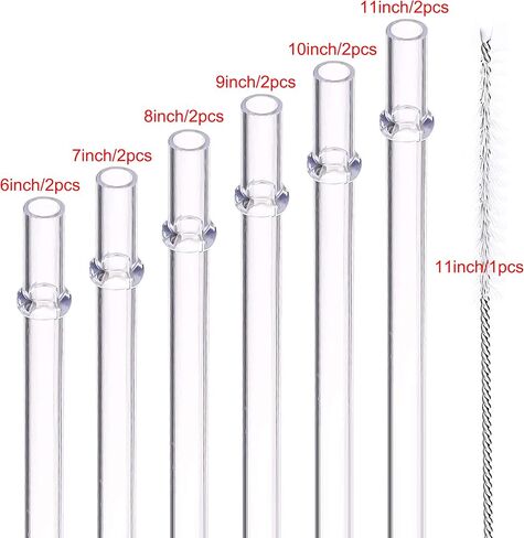 DAKOUFISH 6 Inch 7 Inch 8 Inch 9 Inch 10 Inch 11 Inch Black Reusable Plastic Drinking Straws for 6oz-40oz Jars/Tumblers,Dishwasher safe,12Pcs With One Cleaning Brush (Black straws,Mix size) in Saudi Arabia