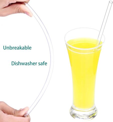 DAKOUFISH 6 Inch 7 Inch 8 Inch 9 Inch 10 Inch 11 Inch Black Reusable Plastic Drinking Straws for 6oz-40oz Jars/Tumblers,Dishwasher safe,12Pcs With One Cleaning Brush (Black straws,Mix size) in Saudi Arabia