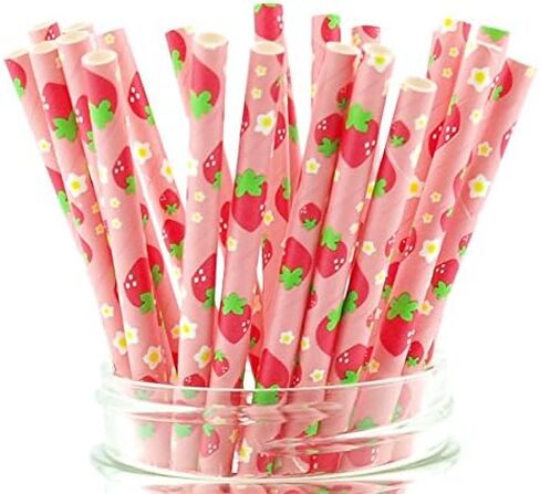 Lemon Party Paper Straws (25 Pack) - Baby/Bridal Shower Favors, Wedding Decoration and Supplies, Citrus Themed Lemon Decor in Saudi Arabia