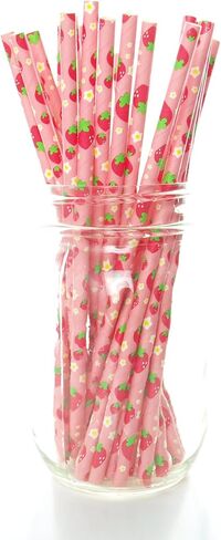 Lemon Party Paper Straws (25 Pack) - Baby/Bridal Shower Favors, Wedding Decoration and Supplies, Citrus Themed Lemon Decor in Saudi Arabia