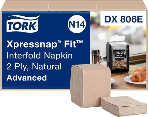 Tork Xpressnap Fit Natural Dispenser Napkin N14, Compostable 2-ply, 36 packs x 120 napkins, DX806E in Saudi Arabia