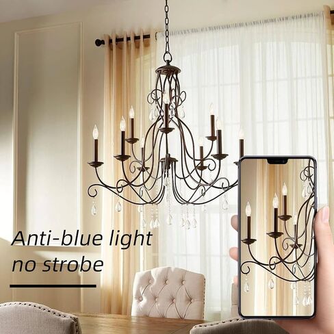 Edison Light Bulbs E12 Dimmable Candelabra LED Light Bulbs 100W Equivalent，B11 High Brightness Daylight White 5000K，Clear Glass，6 Pack in Saudi Arabia