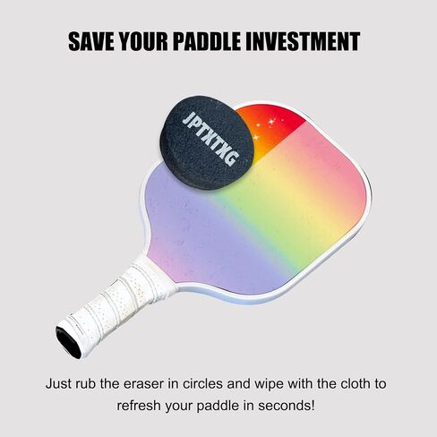 Premium Round Pickleball Paddle Cleaner and Eraser - Effective Carbon Fiber Racket Cleaner for Residue, Dirt, and Scrapes/Scratches Removal in Saudi Arabia