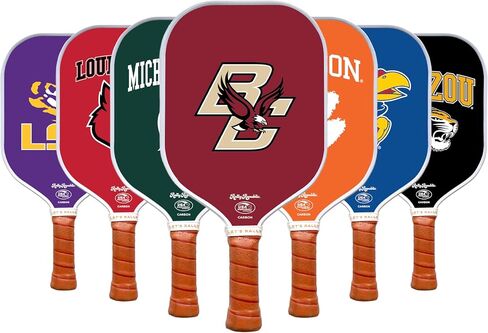 Officially Licensed Collegiate Pickleball Paddle - USA Pickleball Association Approved Racket - Lightweight Honeycomb Core, Carbon Fiber Exterior, Premium Leather Grip for Comfort in Saudi Arabia
