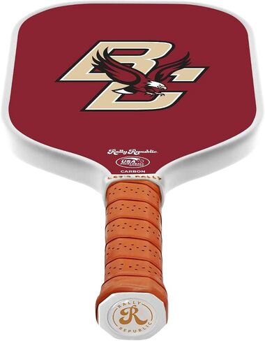 Officially Licensed Collegiate Pickleball Paddle - USA Pickleball Association Approved Racket - Lightweight Honeycomb Core, Carbon Fiber Exterior, Premium Leather Grip for Comfort in Saudi Arabia