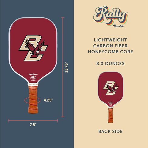 Officially Licensed Collegiate Pickleball Paddle - USA Pickleball Association Approved Racket - Lightweight Honeycomb Core, Carbon Fiber Exterior, Premium Leather Grip for Comfort in Saudi Arabia