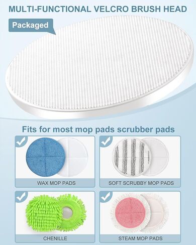 600RPM Electric Spin Scrubber, BIUBLE Cordless Cleaning Brush with Adjustable Long Handle, 5 Upgrade Replaceable Brush Heads & Velcro, Bathroom Shower Cleaning Scrubber for Bathtub Grout Tile Floor in Kuwait