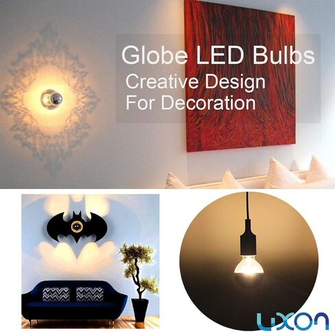 LUXON Half Chrome Light Dimmable,LED Filament Vintage Bulb with Mirror 6W (60W Equivalent) G80/G25 E26 Medium Base Warm White 2700K, 2 Pack in Saudi Arabia