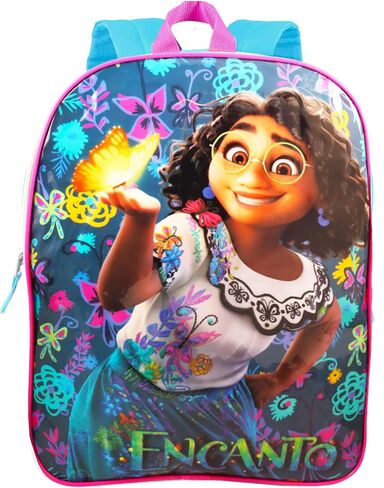 حقيبة ظهر Encanto للفتيات من Disney - حزمة مع حقيبة ظهر Encanto مقاس 15 بوصة، وزجاجة مياه، وكتاب تلوين صغير، وملصقات، والمزيد | مجموعة حقيبة ظهر Encanto in Saudi Arabia