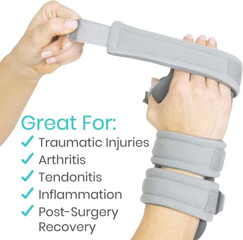 Vive Resting Hand Splint (يمين) (مع تطبيق فيديو Rehab) - دعامة إصبع المعصم لمنع الحركة الليلية - غلاف تثبيت الإبهام - لالتهاب المفاصل والتهاب الأوتار وألم النفق الرسغي - دعم وظيفي لكسور الالتواء (متوسط) in Saudi Arabia