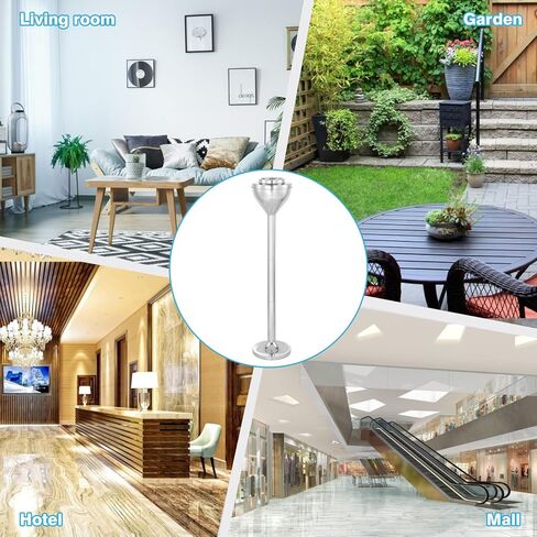 منفضة سجائر واقفة على الأرض من آيرونوولز مع غطاء، منافض سجائر سيجار مقاومة للرياح قابلة للتعديل في الهواء الطلق للفناء المنزلي، صينية رماد فضية من الفولاذ المقاوم للصدأ للتخلص من مؤخرة السجائر in Kuwait