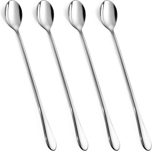 Rainspire 9-Inch Long Coffee Spoons for Coffee Bar, Coffee Stirrers Ice Cream Spoon Tea Spoons Stainless Steel Long Spoon for Cocktail Stirring Iced Tea, Coffee Bar Accessories, 2 Pack in Saudi Arabia