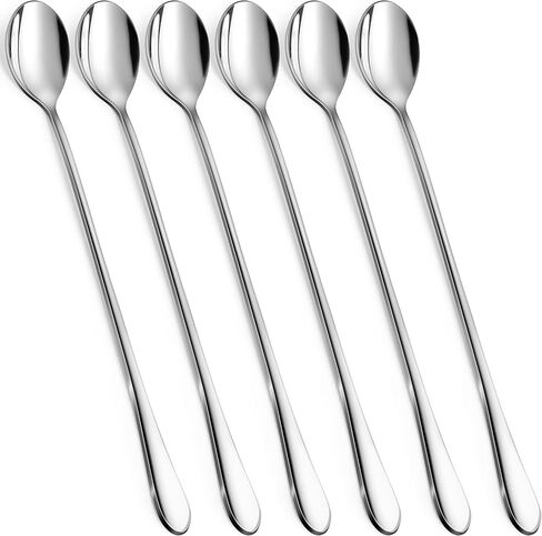 Rainspire 9-Inch Long Coffee Spoons for Coffee Bar, Coffee Stirrers Ice Cream Spoon Tea Spoons Stainless Steel Long Spoon for Cocktail Stirring Iced Tea, Coffee Bar Accessories, 2 Pack in Saudi Arabia