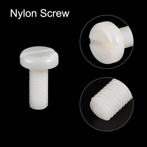 uxcell Nylon Machine Screws, M8x16mm Slotted Pan Head Fasteners Bolts for Electronics, Communications, Equipment, 40Pcs in Saudi Arabia