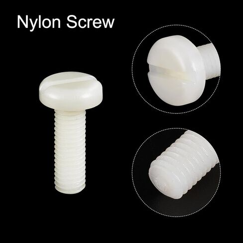 uxcell Nylon Machine Screws, M8x16mm Slotted Pan Head Fasteners Bolts for Electronics, Communications, Equipment, 40Pcs in Saudi Arabia