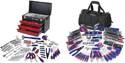 WORKPRO 408-Piece Mechanics Tool Set, General Household Home Repair Tool Kit with 3-Drawer Heavy Duty Metal Box, Hand Tool Kit Set 1 Pack in Saudi Arabia