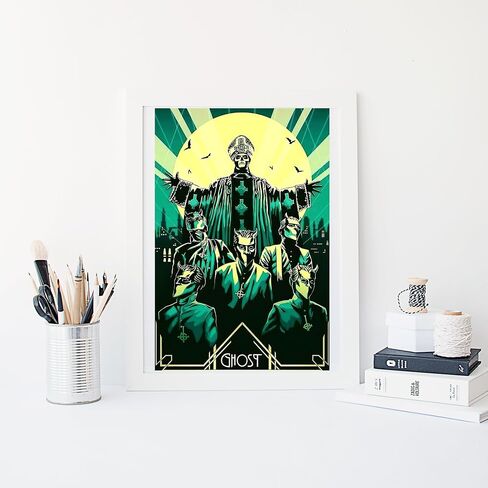 SAVOMA 4Pcs Music Band Poster Paper Aesthetics Decor Picture Painting for Room Decoration Wall Decoration Posters Gift Unframed 08 * 12in(20 * 30cm), black in Saudi Arabia