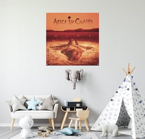 ALICE IN CHAINS Tapestry Banner 4x4ft Polyester Poster Tapestry Flag Aalbum Cover Home Decor in Saudi Arabia