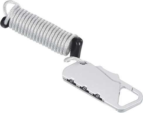 PATIKIL Helmet Lock with Spring Cable, Anti-Theft 3 Digit Combination Padlock 3.3Ft Bike Lock Wire for Locker Travel Luggage, Rose Red in Saudi Arabia