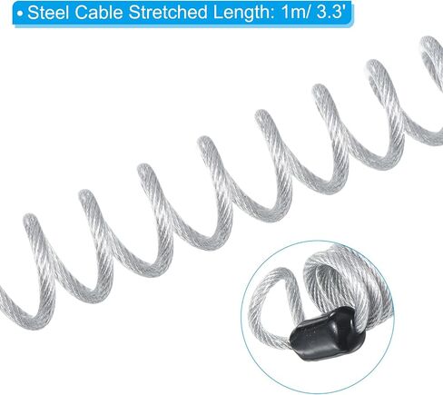PATIKIL Helmet Lock with Spring Cable, Anti-Theft 3 Digit Combination Padlock 3.3Ft Bike Lock Wire for Locker Travel Luggage, Rose Red in Saudi Arabia