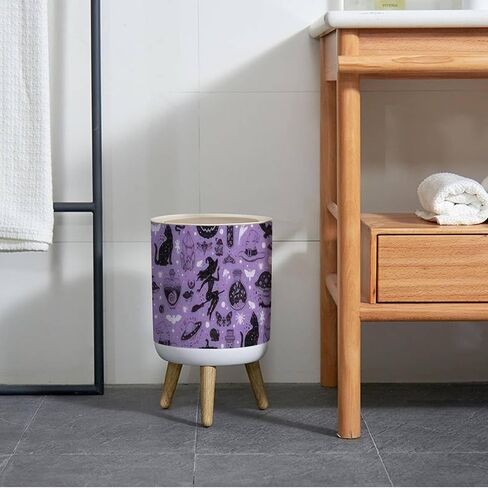 Small Trash Can with Lid for Bathroom Kitchen Office Diaper Seamless mushrooms plants insects berries Fly chanterelles white Bedroom Garbage Trash Bin Dog Proof Waste Basket Cute Decorative in Saudi Arabia