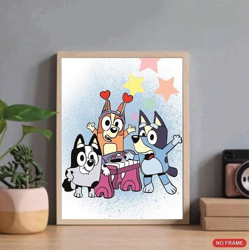 OrtixArt_ مطبوعات ملصق أزرق - 6 عبوات (8 × 10 بوصات) زينة عيد ميلاد زرقاء غير مؤطرة، لوازم حفلات عيد ميلاد زرقاء، غرفة زرقاء، ملصق حائط أزرق، ديكور غرفة نوم أزرق، فن حائط أزرق، هدية زرقاء - فن حائط أزرق، ديكور حائط أزرق، in Kuwait