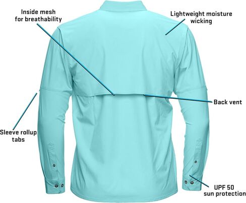 Whitewater Lightweight Moisture Wicking Long Sleeve Fishing Shirt with UPF 50 in Saudi Arabia