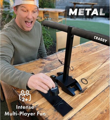 خطافات ألعاب Craggy Games Ring Toss & Shot Ladder XPLR - خطاف وحلقة محمولة من الألومنيوم للألعاب الداخلية والخارجية - ليلة الألعاب العائلية، وألعاب الحفلات، والسفر، ومتعددة اللاعبين للأطفال والكبار in Saudi Arabia