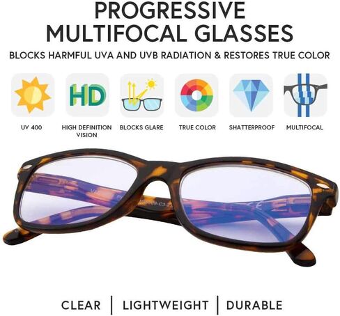 VITENZI Progressive Reading Glasses for Women Men Multifocal Computer Readers with Blue Light Blocking Lenses Prato in Kuwait