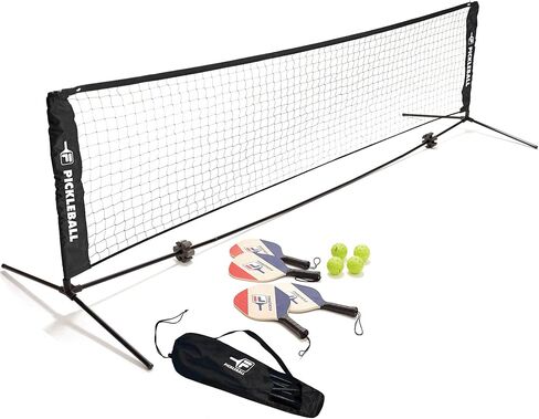 FILA Accessories Pickleball Net Set - Includes Pickleball Paddles Set of 4 with Regulation Size 4 Outdoor Balls & 10ft All Weather Mesh Net for Indoor or Outdoor Use - Lightweight, Quick & Easy Setup in Saudi Arabia