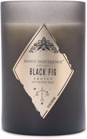 Manly Indulgence Black Fig Scented Jar Candle, Rebel Collection, 2 Wick, Black, 22 oz - Up to 120 Hours Burn in Saudi Arabia