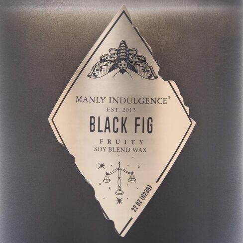 Manly Indulgence Black Fig Scented Jar Candle, Rebel Collection, 2 Wick, Black, 22 oz - Up to 120 Hours Burn in Saudi Arabia