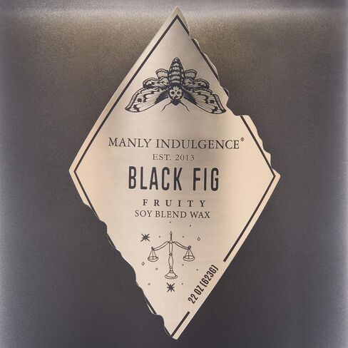 Manly Indulgence Black Fig Scented Jar Candle, Rebel Collection, 2 Wick, Black, 22 oz - Up to 120 Hours Burn in Saudi Arabia