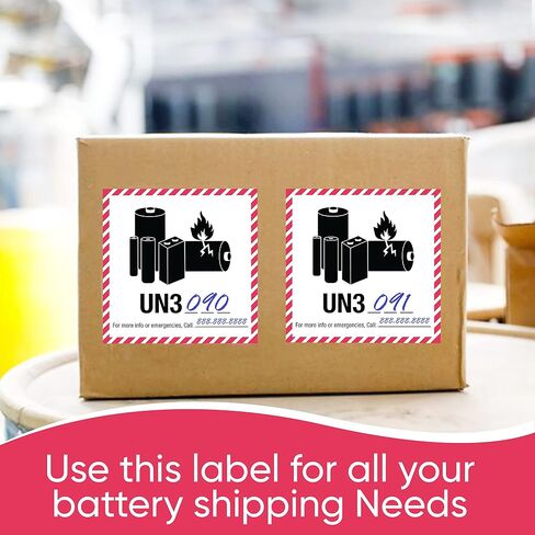 KOVOT - 500 Labels - 4"x4" (Class 9) - UN3480 Lithium Ion Battery - Warning Labels Hazardous Material DOT Dangerous Goods Labels on a Roll D.O.T. Adhesive Stickers | UN3480 in Saudi Arabia
