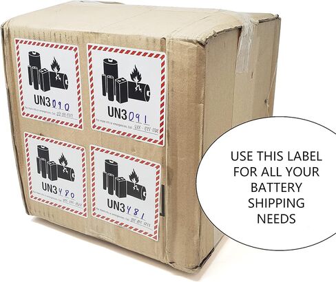 KOVOT - 500 Labels - 4"x4" (Class 9) - UN3480 Lithium Ion Battery - Warning Labels Hazardous Material DOT Dangerous Goods Labels on a Roll D.O.T. Adhesive Stickers | UN3480 in Saudi Arabia