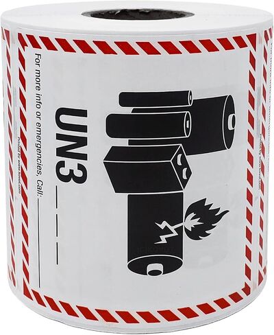 KOVOT - 500 Labels - 4"x4" (Class 9) - UN3480 Lithium Ion Battery - Warning Labels Hazardous Material DOT Dangerous Goods Labels on a Roll D.O.T. Adhesive Stickers | UN3480 in Saudi Arabia