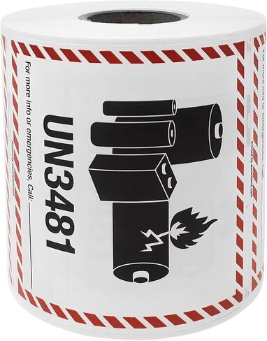 KOVOT - 500 Labels - 4"x4" (Class 9) - UN3480 Lithium Ion Battery - Warning Labels Hazardous Material DOT Dangerous Goods Labels on a Roll D.O.T. Adhesive Stickers | UN3480 in Saudi Arabia