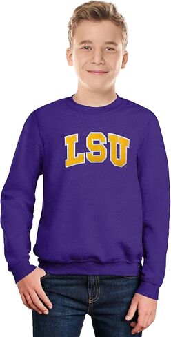 Little King NCAA Youth Boys Crewneck Sweatshirt With Tackle Twill Letters-Team Colors in Saudi Arabia