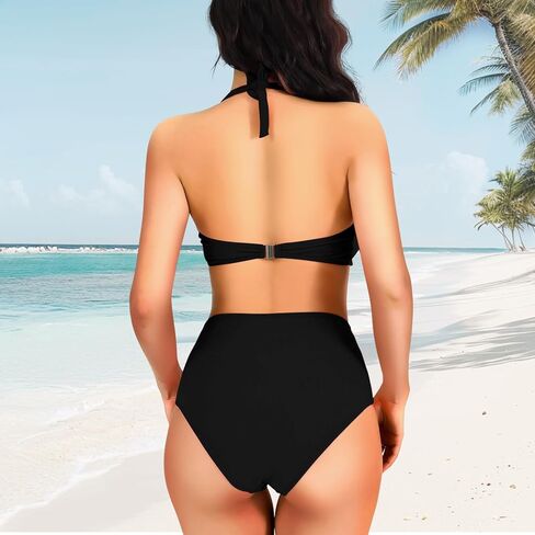 OPPOSHE Women's Bikini Sets Two Piece Swimsuit High Waisted V Neck in Kuwait