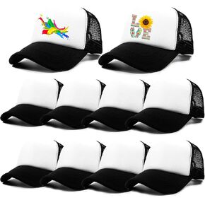 12 Pack Sublimation Blanks Mesh Trucker Hats Bulk, DIY Printing Baseball Hat Wholesale, Sports Outdoor Snapback Dad Hat