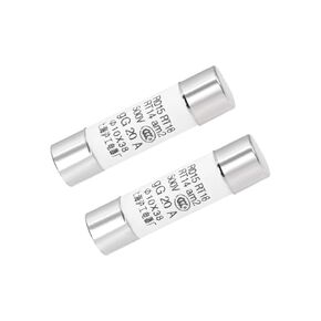 uxcell Ceramic Cartridge Fuses 20A DC 500V 10x38mm Replacement for Stereo Audio Alarm Amplifier, Ceramic Silver 2pcs