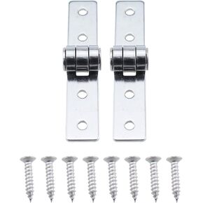 2PCS Furniture Door and Window Hinge 304 Stainless Steel Flush Hinge Silver Folding Butt Hinge Length 86MM/3.38Inch Suitable for Folding Door and Window Cabinet Storage and DIY Wooden Box