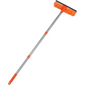 Professional 2 in 1 Squeegee Window Squeegee with 51 inch Long Handle，Chenille Window eraser for Home,High-Rise Windows,Car Windshield, Mirror