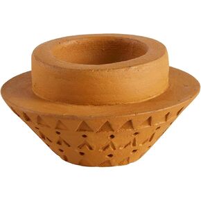 47th & Main Votive Candleholder Large Boho Terra Cotta Candle Holder, 4" Tall, Two-Tone